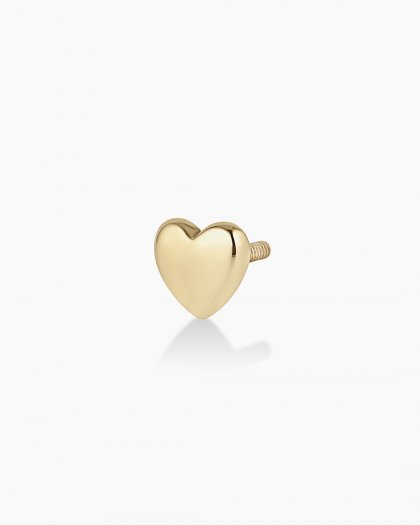 Gold Heart Flat Back Stud