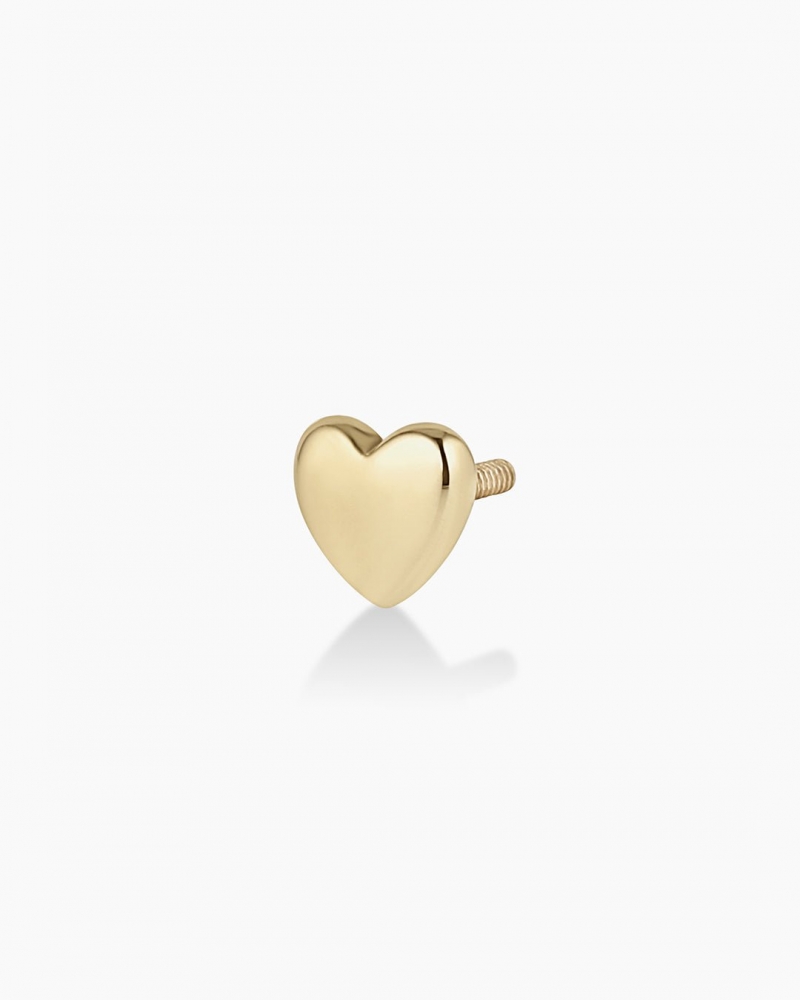 Gold Heart Flat Back Stud