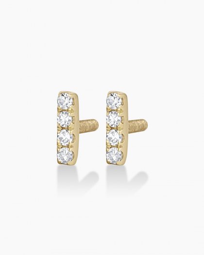 Diamond Pavé Bar Flat Back Studs